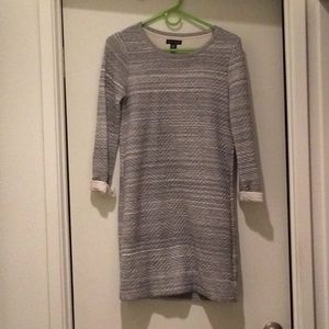 Gray and white dress